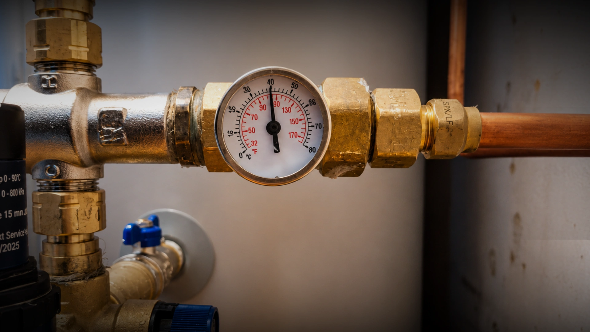 Facilities plumber inspecting building services pipework in a Napier commercial building